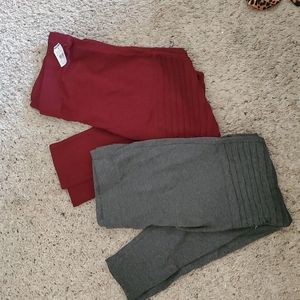 Moto leggings Burgundy and grey bundle